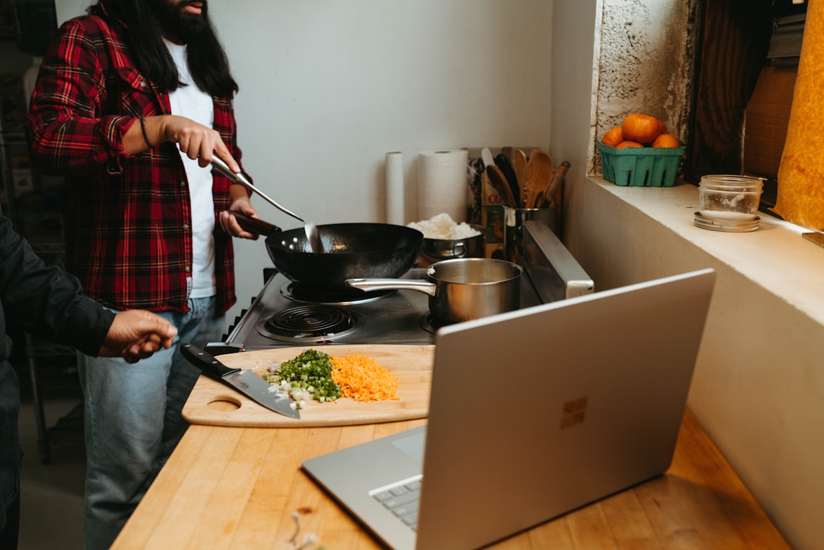 Balanced meal preparation with fresh vegetables and proteins